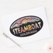 Sticker Ovale Steamboat Springs Colorado drapeau ovales autocoll (Enveloppe)