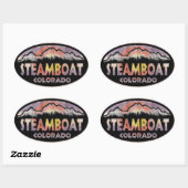 Sticker Ovale Steamboat Springs Colorado drapeau ovales autocoll (Feuille)