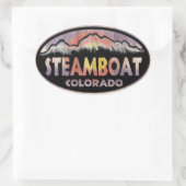 Sticker Ovale Steamboat Springs Colorado drapeau ovales autocoll (Sac)