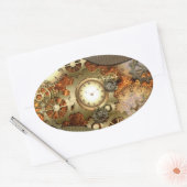 Sticker Ovale Steampunk, design steampunk génial (Enveloppe)