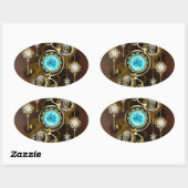Sticker Ovale Steampunk Rusty Background (Feuille)