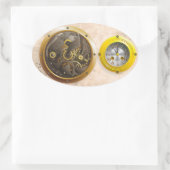 Sticker Ovale Steampunk Uhr (Sac)