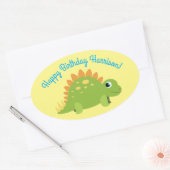 Sticker Ovale Stegosaurus Dinosaur fête d'anniversaire (Enveloppe)