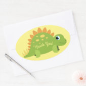 Sticker Ovale Stegosaurus Dinosaur Merci de fête d'anniversaire (Enveloppe)