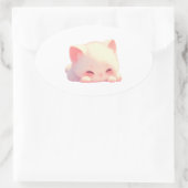 Sticker Ovale Stick ovale Chat couché mou (Sac)