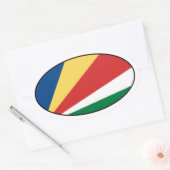 Sticker Ovale Stick ovale du drapeau des Seychelles (Enveloppe)