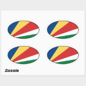Sticker Ovale Stick ovale du drapeau des Seychelles (Feuille)
