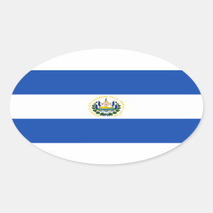 Sticker Ovale Stick ovale du drapeau du Salvador