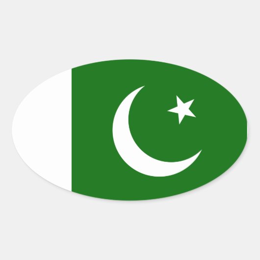 Sticker Ovale Stick ovale du drapeau pakistanais (Devant)