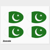 Sticker Ovale Stick ovale du drapeau pakistanais (Feuille)
