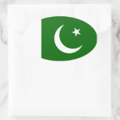 Sticker Ovale Stick ovale du drapeau pakistanais (Sac)
