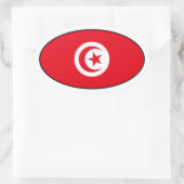 Sticker Ovale Stick ovale du drapeau tunisien (Sac)