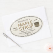 Sticker Ovale Stick ovale frontière du sabot de sirop d'érable (Enveloppe)