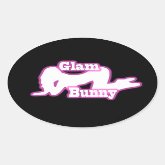 Sticker Ovale Stick ovale rose de lapin de Glam