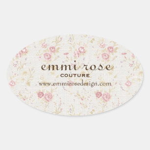 Sticker Ovale Stick vintage Rose rose minuscule pour impression 