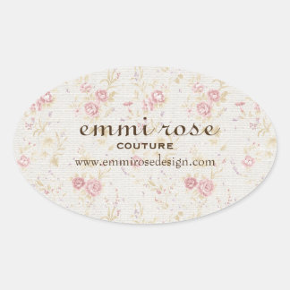 Sticker Ovale Stick vintage Rose rose minuscule pour impression