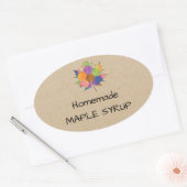 Sticker Ovale Sticule de sirop d'érable maison Jelly Jar (Enveloppe)