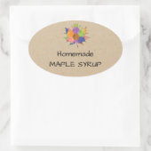 Sticker Ovale Sticule de sirop d'érable maison Jelly Jar (Sac)