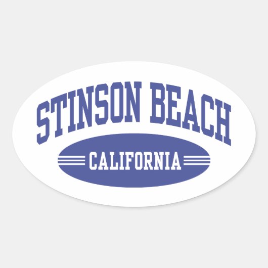 Sticker Ovale Stinson Beach Californie (Devant)