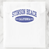 Sticker Ovale Stinson Beach Californie (Sac)