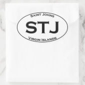 Sticker Ovale STJ - Iles Vierges de Saint-Johns Euro Style Oval (Sac)