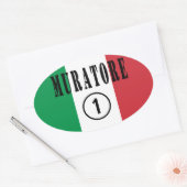 Sticker Ovale Stonemasons italiens : Muratore Numero Uno (Enveloppe)