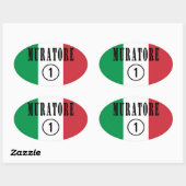 Sticker Ovale Stonemasons italiens : Muratore Numero Uno (Feuille)
