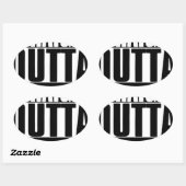 STICKER OVALE STRAIGHT OUTTA CUSTOM YOUR TEXT HERE (Feuille)