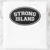 Sticker Ovale Strong Island, NYC, États-Unis (Sac)
