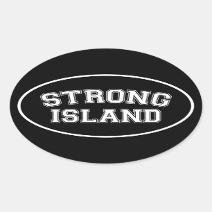 Sticker Ovale Strong Island, NYC, États-Unis