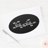 Sticker Ovale Structure du lait lactose (Enveloppe)