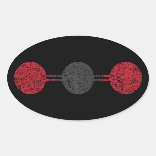 Sticker Ovale Structure moléculaire du dioxyde de carbone (Devant)