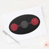 Sticker Ovale Structure moléculaire du dioxyde de carbone (Enveloppe)