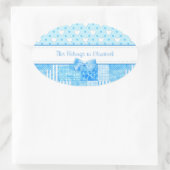 Sticker Ovale Style champêtre Fille Bleu avec nom (Sac)