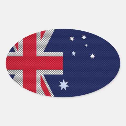 Sticker Ovale Style Chrome de fibre de carbone design drapeau au (Devant)