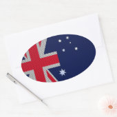 Sticker Ovale Style Chrome de fibre de carbone design drapeau au (Enveloppe)