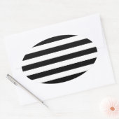 Sticker Ovale Style Moderne Blancs Et Noirs (Enveloppe)