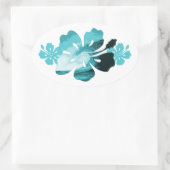 Sticker Ovale Style surf Hibiscus (Sac)