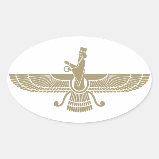 Sticker Ovale Stylisé Faravahar (Devant)