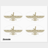 Sticker Ovale Stylisé Faravahar (Feuille)