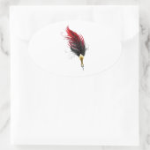 Sticker Ovale Stylo rouge en plumes avec nib or (Sac)
