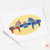 Sticker Ovale Suède Dala Armoiries (Enveloppe)