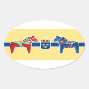 Sticker Ovale Suède Dala Armoiries