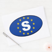 Sticker Ovale Suède S Union Européenne (Enveloppe)