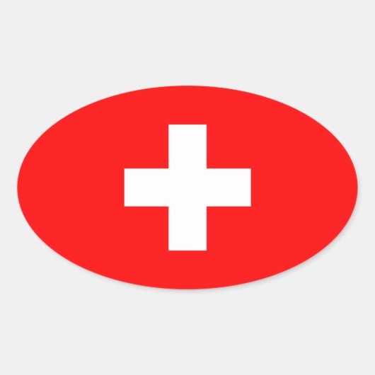 Sticker Ovale Suisse - Drapeau suisse (Devant)