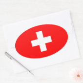 Sticker Ovale Suisse - Drapeau suisse (Enveloppe)