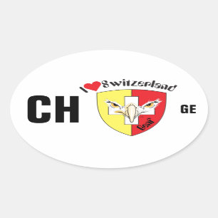 Sticker Ovale Suisse Svizzera Svizra Switzerland Kleber