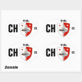 Sticker Ovale Suisse Svizzera Svizra Switzerland Kleber (Feuille)