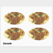Sticker Ovale Sunflowers par Van Gogh (Feuille)