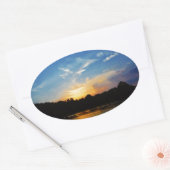 Sticker Ovale Sunset Mountain Lake (Enveloppe)